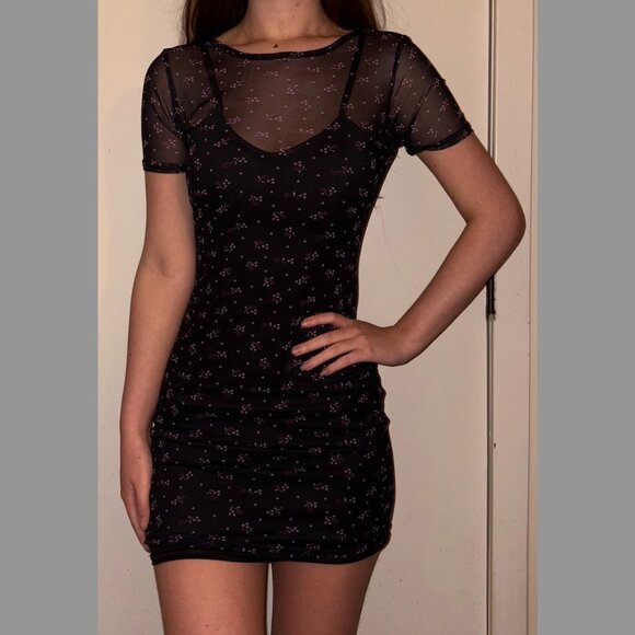 Black Floral Pacsun Dress in size small - Picture 1 of 3